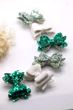 Load image into Gallery viewer, OOAK Xmas Mini Bows (Set of two)