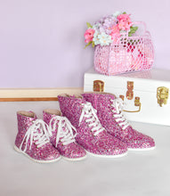 Load image into Gallery viewer, Pink Glitter Glow In The Dark Boots