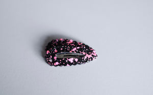 Black Macie Glitter Snap Clips (Set of two)