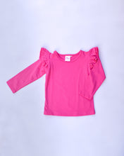 Load image into Gallery viewer, Hot Pink Long Sleeve Flutter