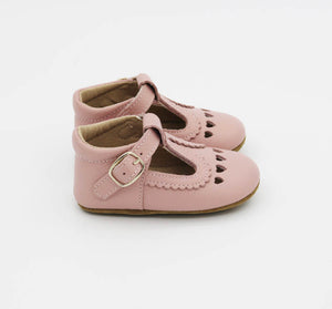 Pink Leather Sweetheart T-Bar Shoes